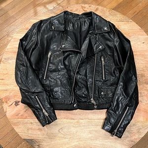 Black Silver Leather Jacket